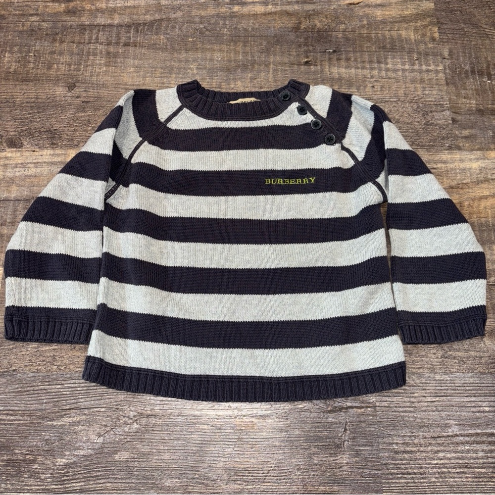 Burberry Sweater Kids Size 3T 3Y 98cm Gray/Navy Striped